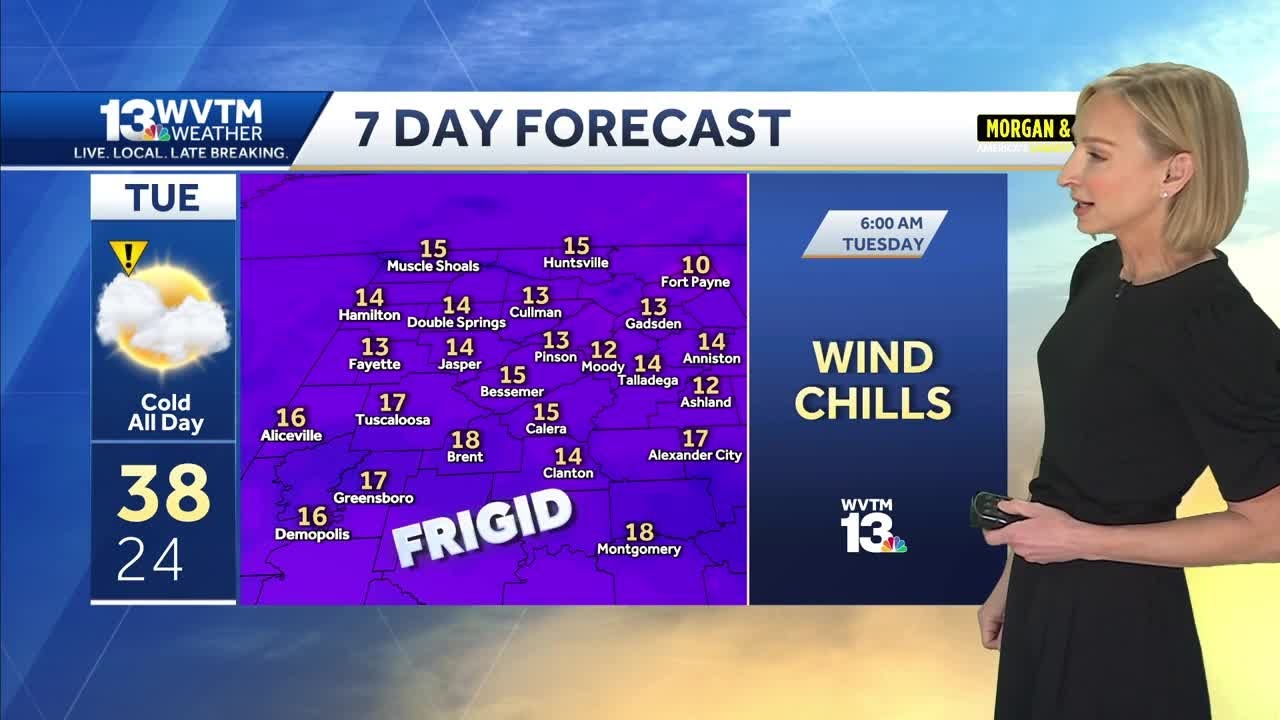 Rain and wind this weekend followed by a prolonged period of bitter cold for Alabama