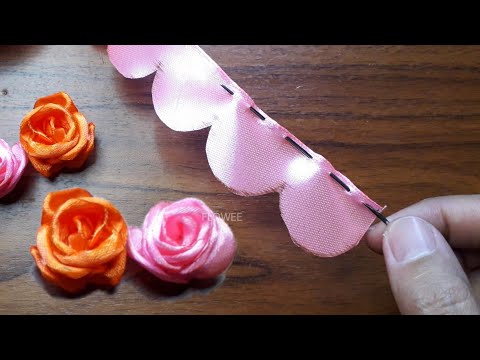 DIY ribbon Rose Easy ! Amazing ribbon flower trick