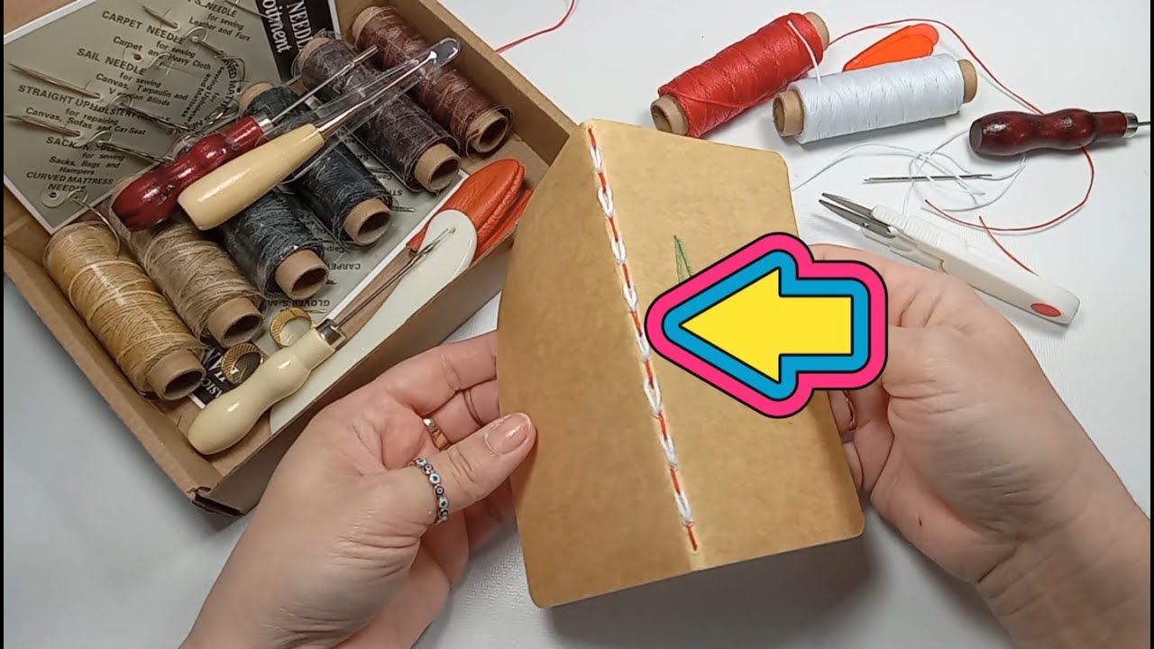 Book Binding Kit Starter Tools Set with Bone Folder Creaser, Awl, Wax Thread, Sewing Supplies Kit