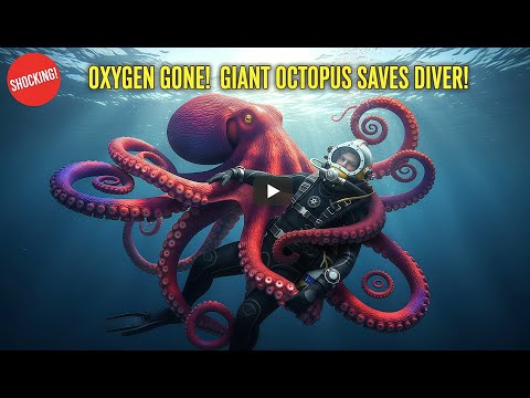 🌊Man Risks Life to Save Giant Octopus 🦑– A Heart-Touching Deep Sea Story #AnimalRescue #OceanRescue