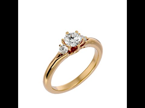 Inel de Logodna Tri-stone Aur Roz 18k Diamante Naturale - Chloe