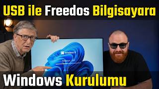 USB ile Freedos Bilgisayara Windows 11 Kurulumu #tutorial #windows