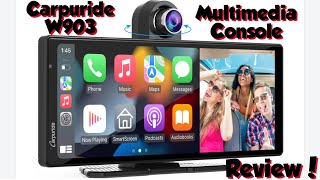 Carpuride W903 9.3” Multimedia Console W/Dashcam And Apple CarPlay/Android Auto! Install In 5 Mins!