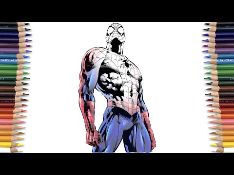 CLASSIC SPIDER-MAN Coloring Page | Realistic Spider Coloring | Awakening - Black Sunrise [NCS]