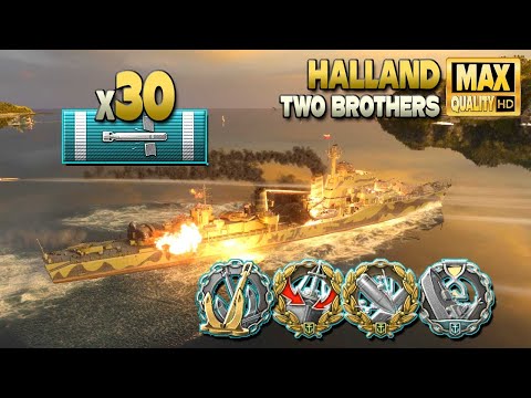 Destroyer Halland: Super fast 95 knotes torpedos in action - World of Warships