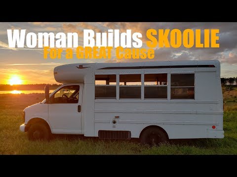 Woman Builds a Skoolie Tiny House! --WIN it for only $20!