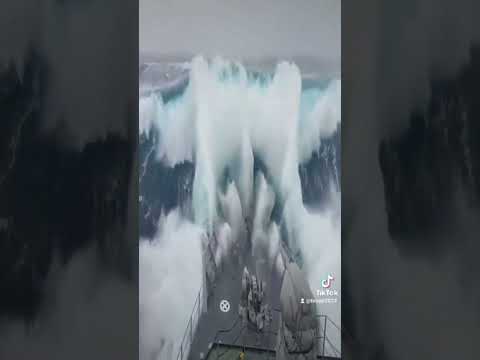 Ship in Storm! 🌊😱 Check Full Video 👉  #hurricane #ship #storm #ocean #waves #viral