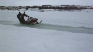 preview picture of video 'crossing water on skidoo'