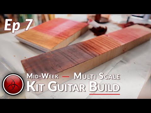 Ep 7 - Shred -Stain Tests - How to Build a UNIQUE Multi-Scale Kit Guitar
