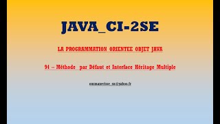 CI 2SE PooJava94 Methode par Defaut et Interface Heritage Multiple