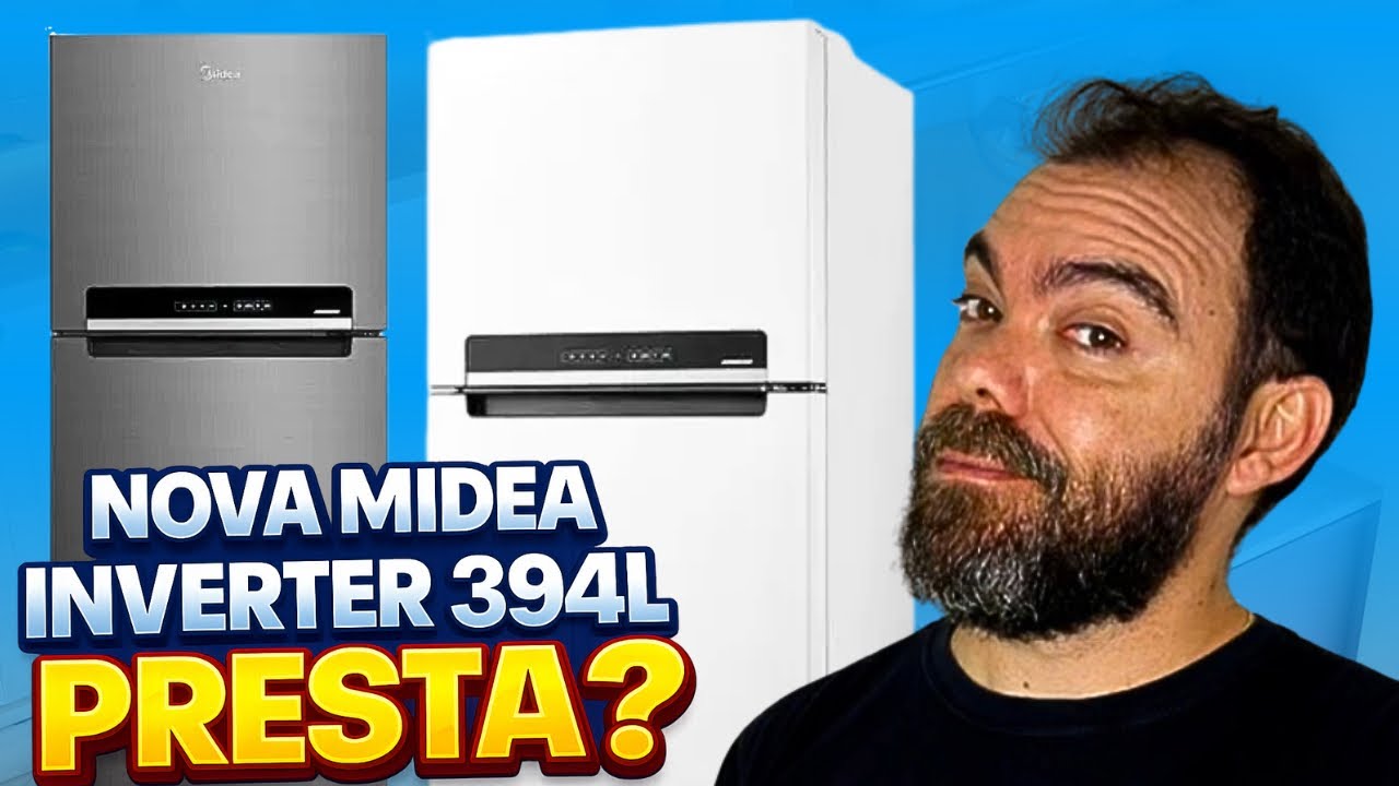 Miniatura da avaliação em vídeo de Geladeira Frost Free Duplex 425L Inverter Br Midea Bivolt Branco