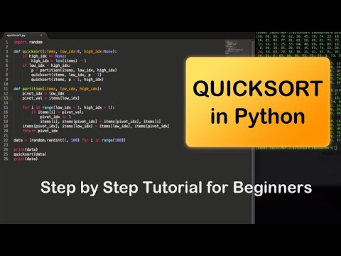 Implement Quicksort In Python Tutorial For Beginners