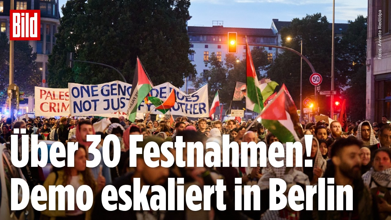 7. Oktober in Berlin: Über 30 Festnahmen bei Pro-Palästina-Demo