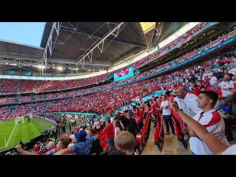 [4K] England 🏴󠁧󠁢󠁥󠁮󠁧󠁿 vs Denmark 🇩🇰| fans singing “Football's Coming Home”| Euro 2020