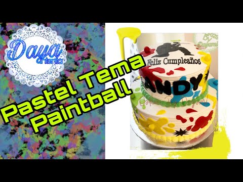 Pastel Decorado Tema Paintball | Daya Intenta