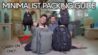What We Pack in Our Carry-on Only Bags for Full Time Travel | Minimalist Pack for Couples