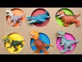 6 Dinosaur Punch Box | T-Rex Mosasaurus Velociraptor Blue