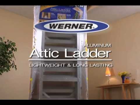 Werner Aluminum Attic Ladder - Gas Struts