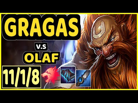 KREOX (GRAGAS) vs OLAF - 11/1/8 KDA JUNGLE GAMEPLAY - EUW Ranked GRANDMASTER