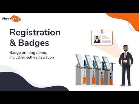 Badge printing and self registration by Shocklogic