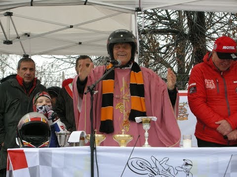 Motoraduno di Fossano 2018 - L'arrivo di Don Biker (Don Mario)