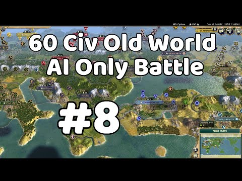 Colonisation Begins  - 60 Civ Old World Civ 5 AI Only Battle #8