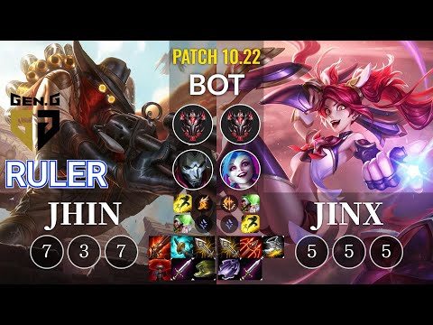 GEN Ruler Jhin vs Jinx Bot - KR Patch 10.22