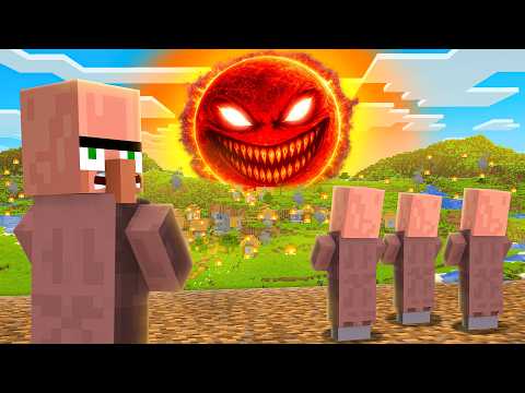 Scary Sun Attack My Village in Minecraft..