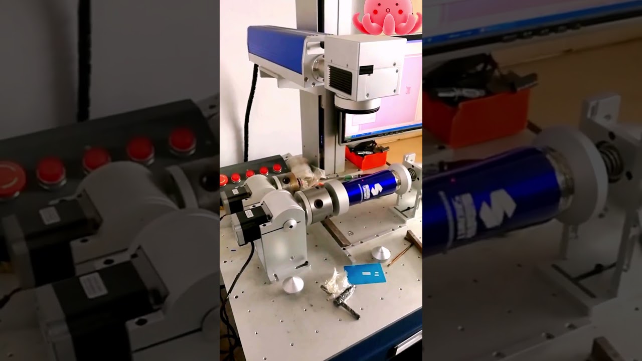 30W fiber laser marking machine, rotary marking /  fiber laser marking machine