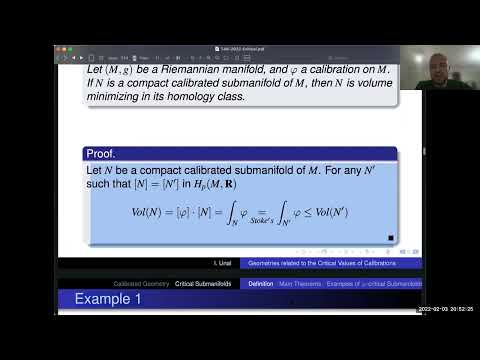 MATH2022 - Geometries Related to the Critical Values of Calibrations, Ibrahim Unal