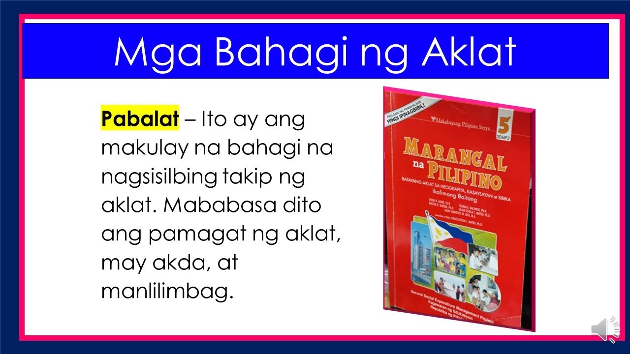 Mga Bahagi ng Aklat