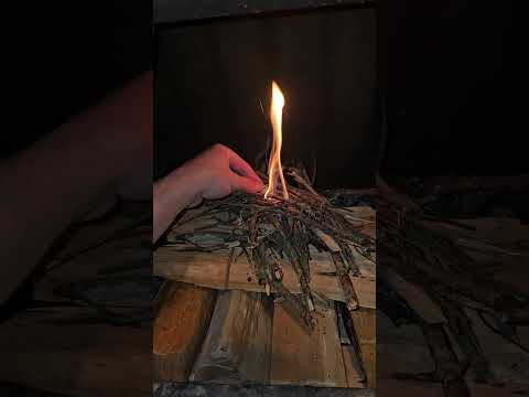 Building the top down fire in a fireplace or wood stove 🔥