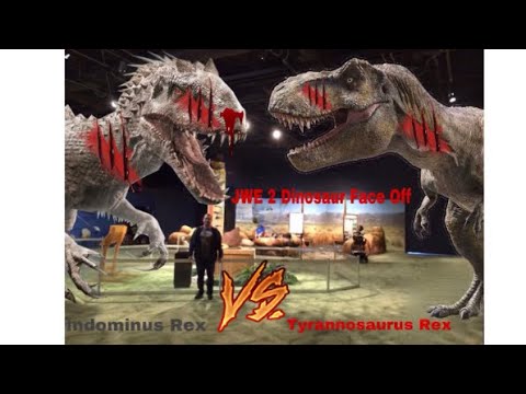 JWE 2 Dinosaur Face Off Indominus Rex vs Tyrannosaurus Rex