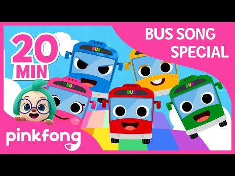 The Wheels on the Bus and more | Bus Songs | +Compilation | Pinkfong Songs for Children