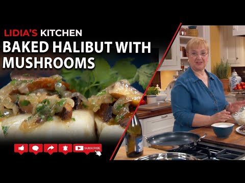Baked Halibut with Mushrooms