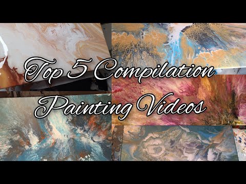 FLUID ART Top 5 Paint Pours Compilation ACRYLIC POUR