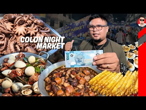 ₱1000 Street Food Challenge!! Colon Night Market!!