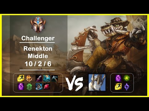 KR Challenger Replays Middle Renekton vs Galio Ep.2785