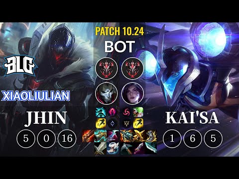 BLG xiaoliulian Jhin vs Kai'Sa Bot - KR Patch 10.24