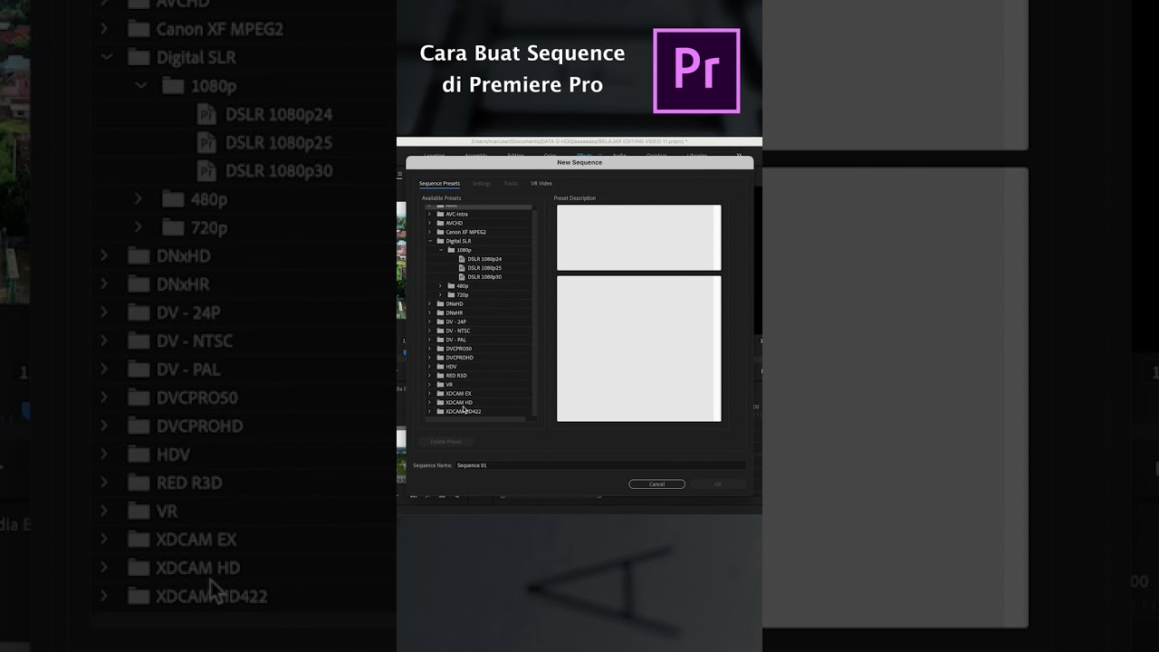 How to create a sequence in Adobe Premiere Pro #tutorial #adobepremierepro #editing