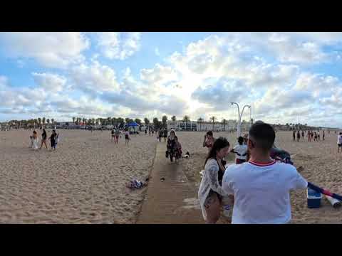 Malvarrosa Beach | VR 360° | Beach Walking | Virtual 3D Walk Tour | 11 Jule 2024 |5.7K| 60 FPS