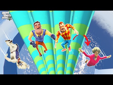 UZAYDAN DÜNYAYA KAYARAK İNİYORUZ 😱 GTA 5 Dark Riddle - Scary Teacher - Ice Scream 7