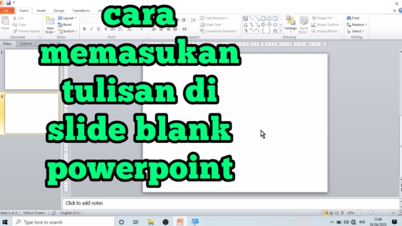 How to write on a blank PowerPoint slide