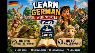 Learn German with Stories 🇩🇪 | A1–A2 German Story | Der Hase & Der Junge und der Wolf
