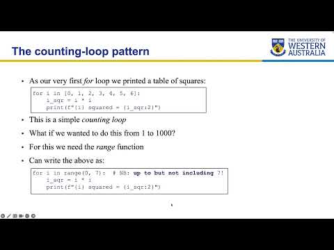 Uwa Csse Core Python Programming For Loops
