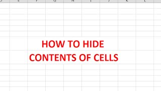 How to hide cell contents in Excel spreadsheets.