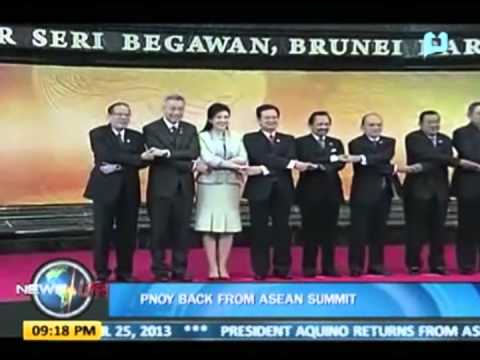 President Aquino back from ASEAN Summit