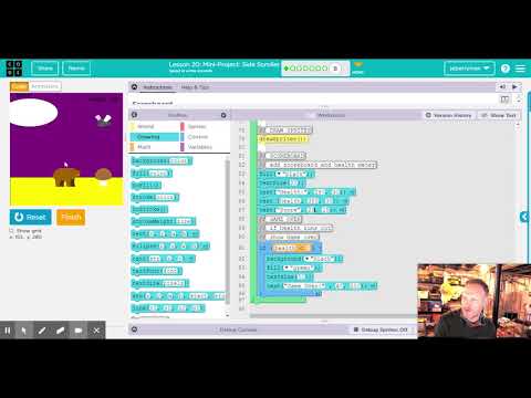 Code.org - CSD Unit 3 - Interactive Animations and Games ('20-'21): Mini-Project: Side Scroller #8