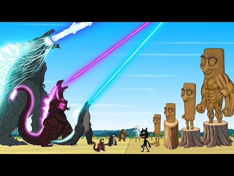 If GODZILLA & KONG vs TUNG TUNG TUNG SAHUR - Story of Transformation | Godzilla & TUNG SAHUR Cartoon