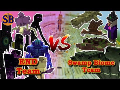 End Team vs Swamp Biome Team | Minecraft Mob Battle